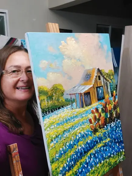 Quadros Pintura em Tela Paisagem Campo Florido Black Friday
