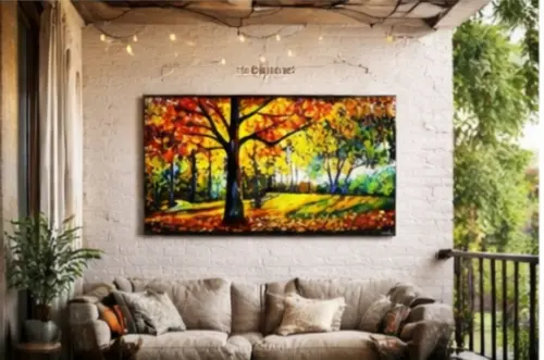 Quadros Pintura em Tela Paisagem Campo Verão Black Friday