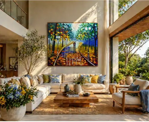 Quadros Pintura em Tela Paisagem Chove Chuva Black Friday
