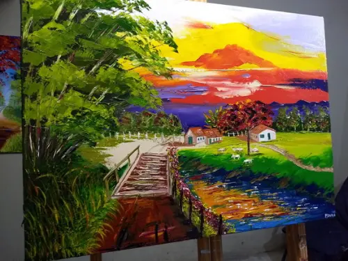 Quadros Pintura em Tela Paisagem Gado no Pasto Black Friday