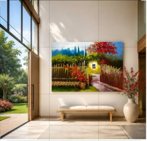 Quadros Pintura em Tela Paisagem Jardim Black Friday