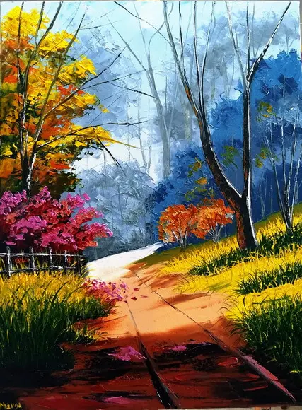 Quadros Pintura em Tela Paisagem Primavera Presente de Natal
