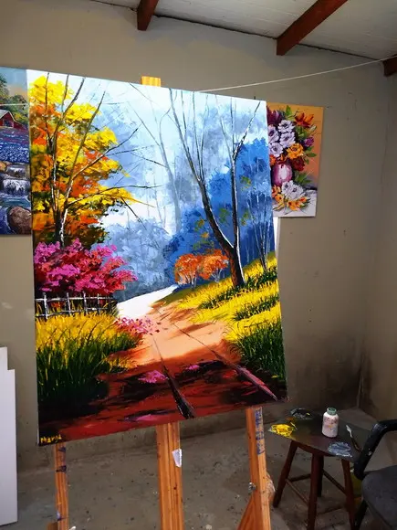 Quadros Pintura em Tela Paisagem Primavera Presente de Natal