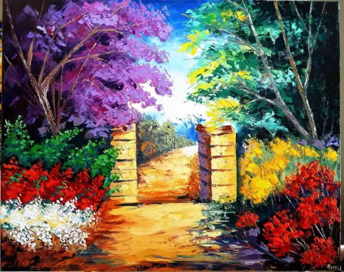 Quadros Pintura em Tela Paisagem Primavera Presente de Natal