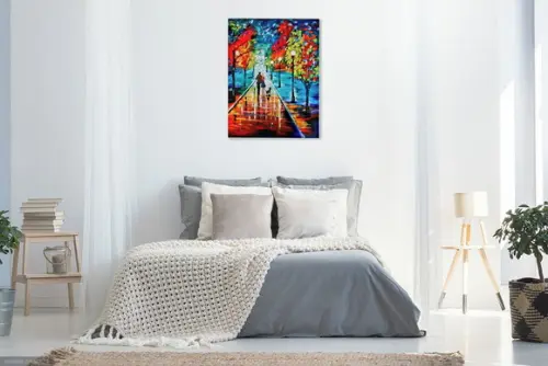 Quadros Pintura em Tela Paisagem Urbana Abstrato Moderno Dog