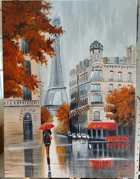 Quadros Pintura em Tela Paisagem Urbana Boulevard París