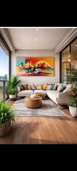 Quadros Pintura em Tela Paisagem Urbana Cidade Imaginária