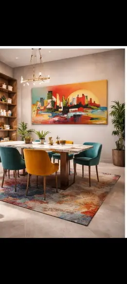 Quadros Pintura em Tela Paisagem Urbana Cidade Imaginária