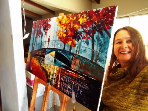 Quadros Pintura em Tela Paisagem Urbana Mulher Black Friday