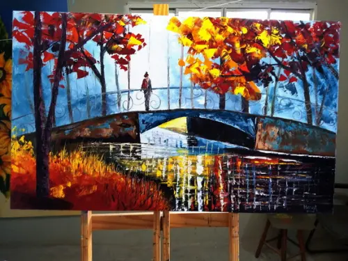 Quadros Pintura em Tela Paisagem Urbana Mulher Black Friday