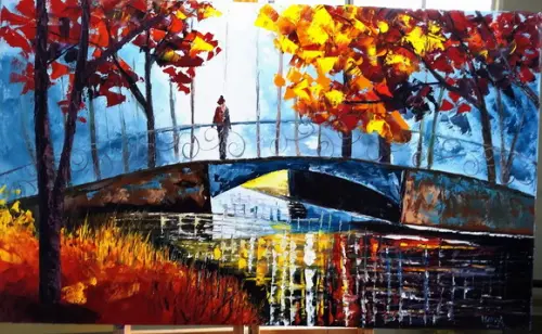 Quadros Pintura em Tela Paisagem Urbana Mulher Black Friday