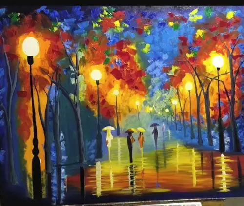 Quadros Pintura em Tela Paisagem Urbana Presente de Natal
