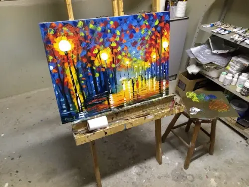 Quadros Pintura em Tela Paisagem Urbana Presente de Natal