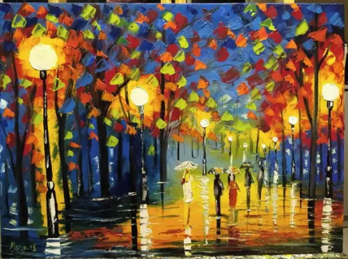 Quadros Pintura em Tela Paisagem Urbana Presente de Natal