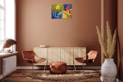 Quadros Pintura em Tela Paisagem Urbana Ruas da Cidade
