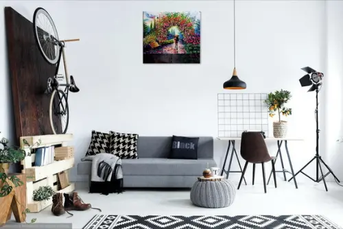 Quadros Pintura em Tela Parque Arco de Flores Black Friday