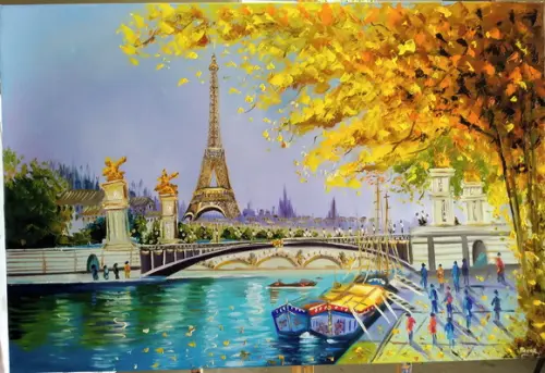 Quadros Pintura em Tela Ponte Alexandre Iii Black Friday