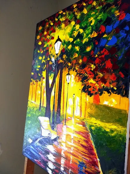 Quadros Pintura em Tela Urbana Banco no Parque Black Friday