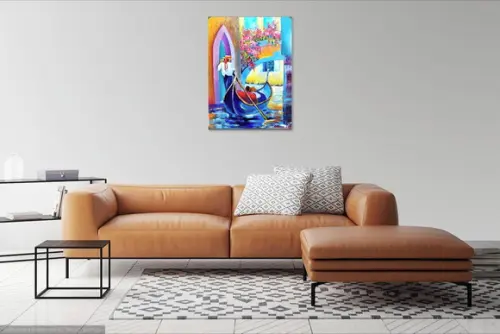 Quadros Pintura Gôndola Veneza Itália Presente de Natal