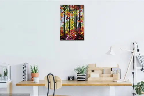 Quadros Pintura Moderno Outono na Floresta Black Friday