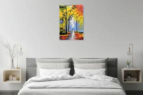 Quadros Pintura Paisagem Caminhada na Floresta Black Friday
