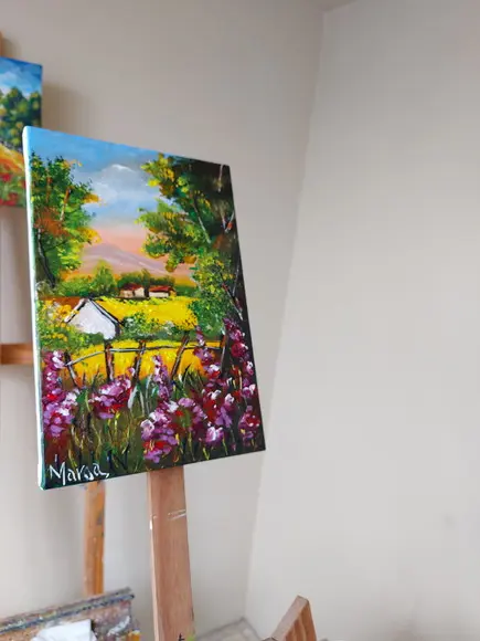 Quadros Pintura Paisagem Campo Lírios do Campo Black Friday