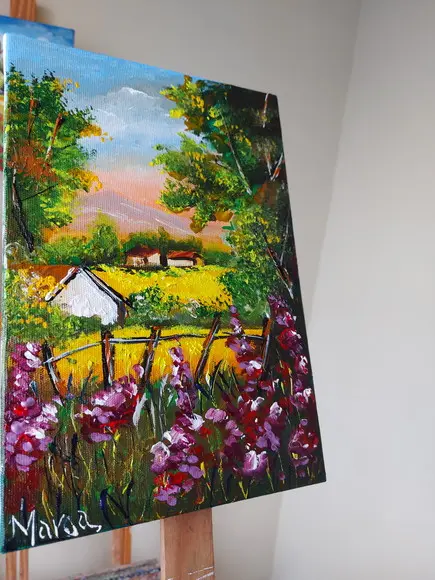 Quadros Pintura Paisagem Campo Lírios do Campo Black Friday