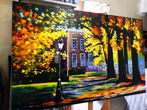 Quadros Pintura Paisagem Casa na Fazenda Presente de Natal