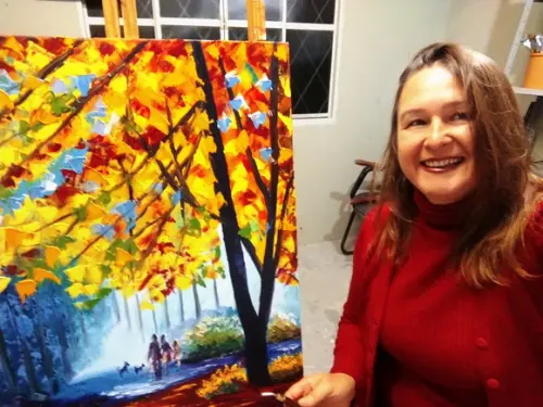 Quadros Pintura Paisagem Moderno Família Unida Black Friday