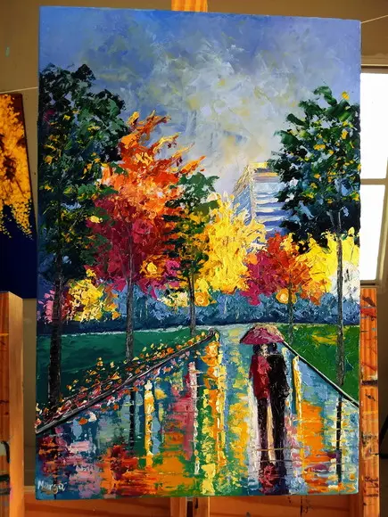 Quadros Pintura Paisagem Urbana Central Park Black Friday