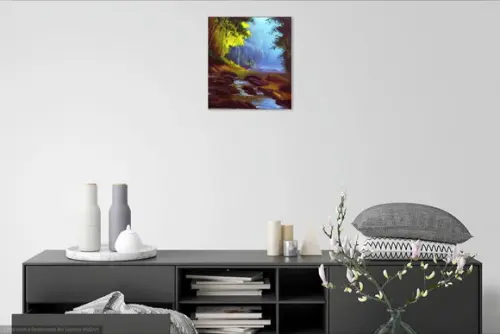 Quadros Pintura Paisagem Riacho Lage de Pedra Black Friday