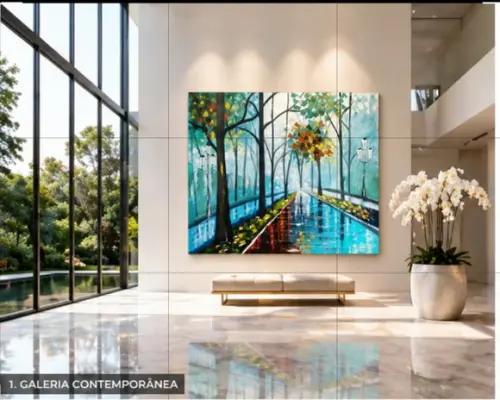 Quadros Pintura Paisagem Urbana Depois da Chuva Black Friday
