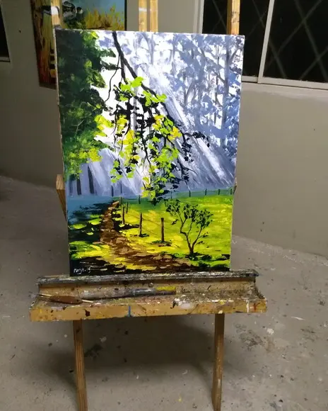 Quadros Pintura Raios de Sol na Floresta Presente de Natal