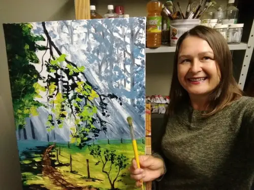 Quadros Pintura Raios de Sol na Floresta Presente de Natal