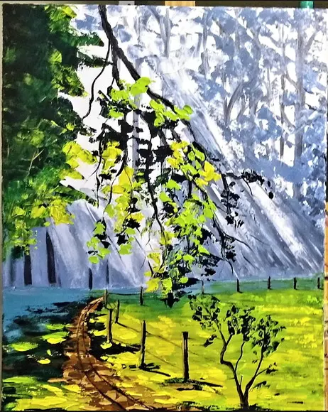 Quadros Pintura Raios de Sol na Floresta Presente de Natal