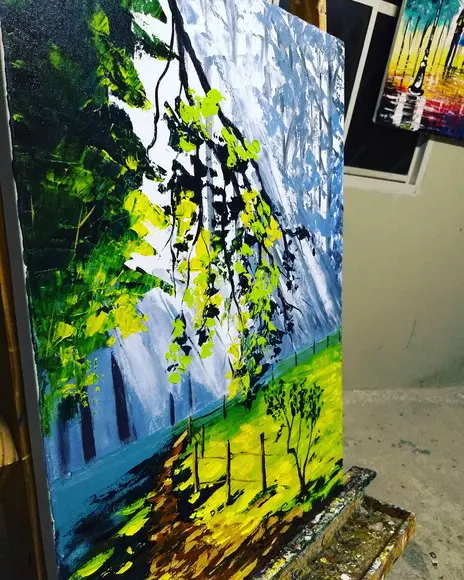 Quadros Pintura Raios de Sol na Floresta Presente de Natal
