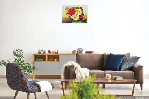Quadros Pintura Rosas Vermelhas e Amarelas Black Friday