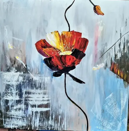 Quadros Pintura Tela Abstrato Moderno Papoulas Black Friday
