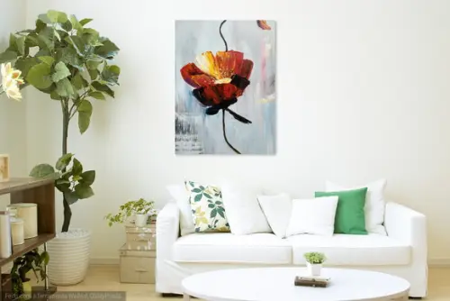 Quadros Pintura Tela Abstrato Moderno Papoulas Black Friday