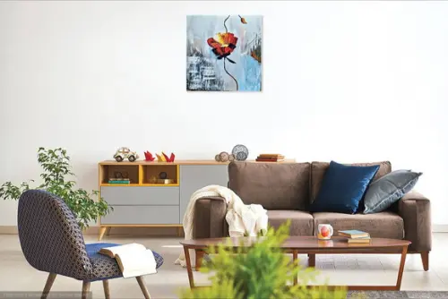 Quadros Pintura Tela Abstrato Moderno Papoulas Black Friday
