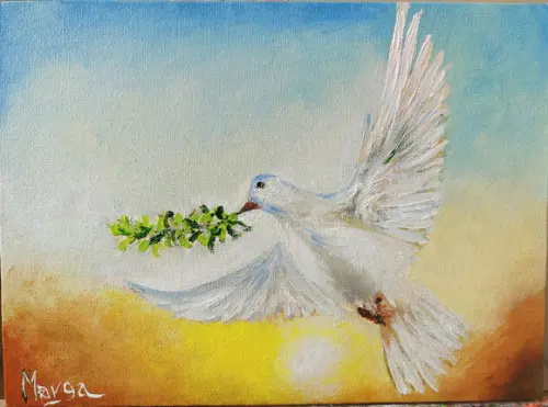 Quadros Pintura Tela Animais Pomba da Paz Presente de Natal