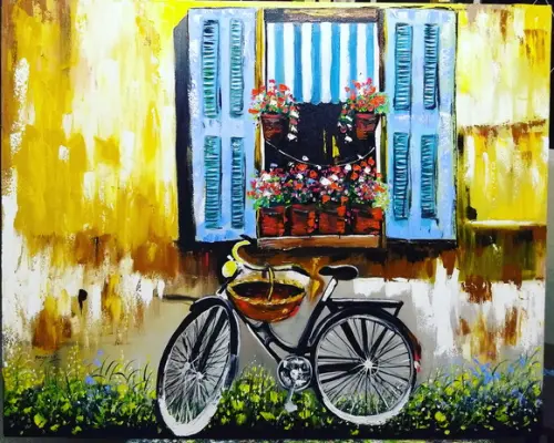 Quadros Pintura Tela Bicicleta Moderno Windows Black Friday