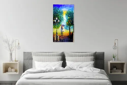 Quadros Pintura Tela Casal com Cachorro Black Friday