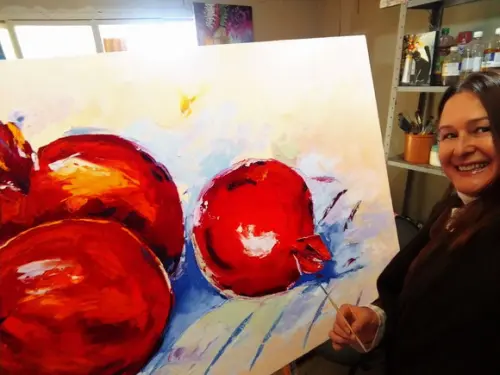 Quadros Pintura Tela Cozinha Gourmet Sala de Jantar Romãs