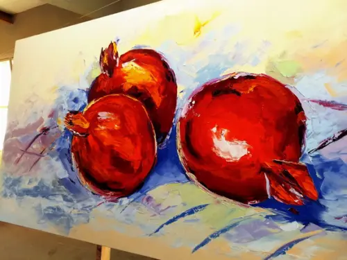 Quadros Pintura Tela Cozinha Gourmet Sala de Jantar Romãs