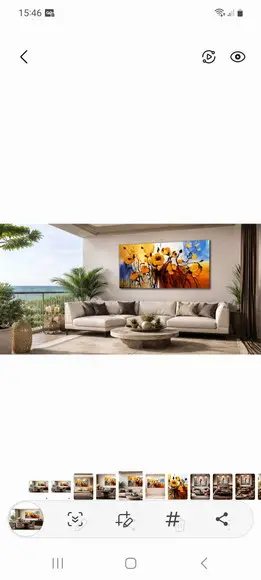 Quadros Pintura Tela Floral Abstrato Moderno Flores Amarelas