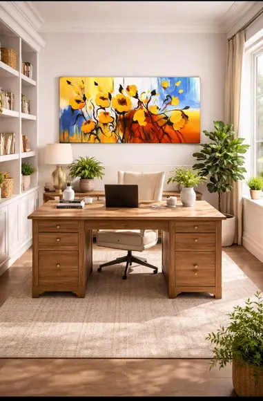 Quadros Pintura Tela Moderno Flores Amarelas Black Friday