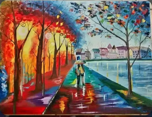 Quadros Pintura Tela Paisagem Abstrato Moderno Apaixonados