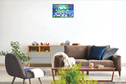 Quadros Pintura Tela Paisagem Campo Florido Black Friday