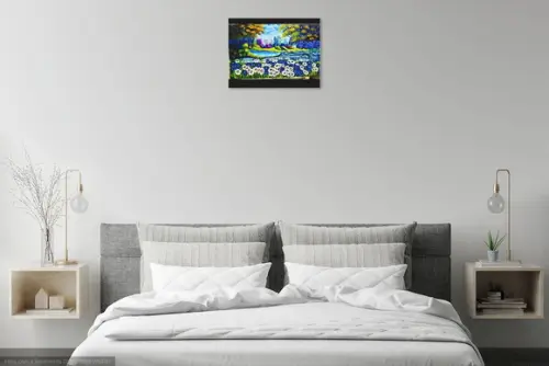 Quadros Pintura Tela Paisagem Campo Florido Relva Perfumada
